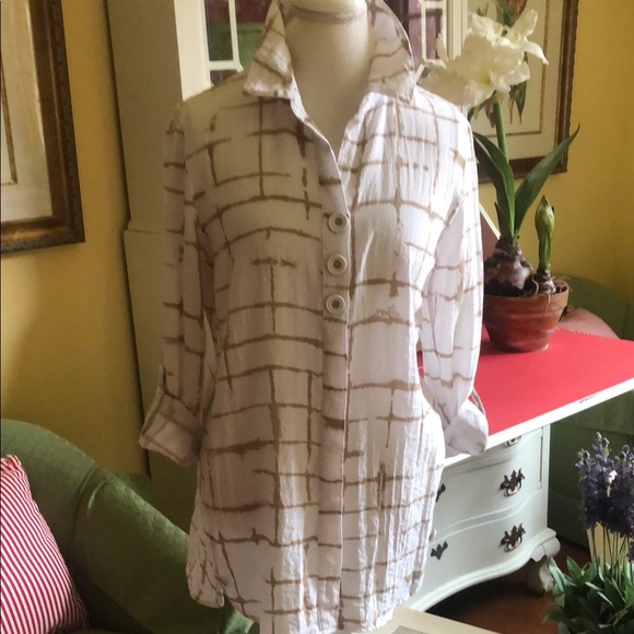 Designer John Mark Button-Up Tunic Blouse. XS - Picture 1 of 4